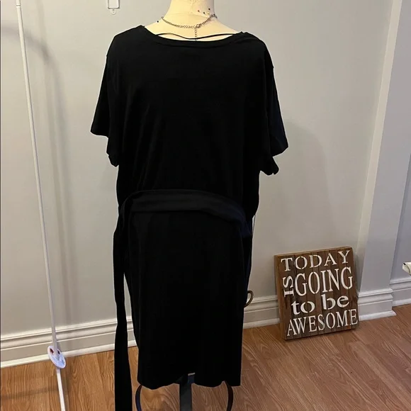 NWT JOE FRESH Black Short Sleeve T-Shirt Dress with Belt size 2X - Picture 4 of 10